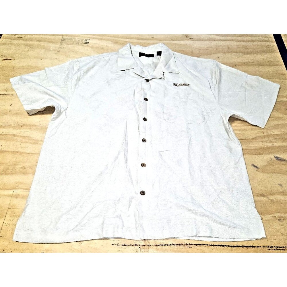 New Eagle Dry Goods Shirt Men’s XL Silk REMAX logo Button Up TAN NEW